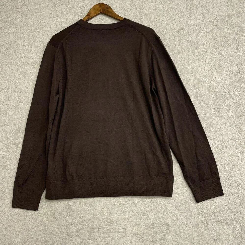 NEW Banana Republic Men's L Brown 100% Merino Wool Sweater Crew neck  M0118